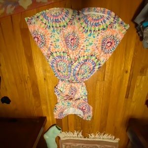 Blush size 14 tie die printed dress with belt